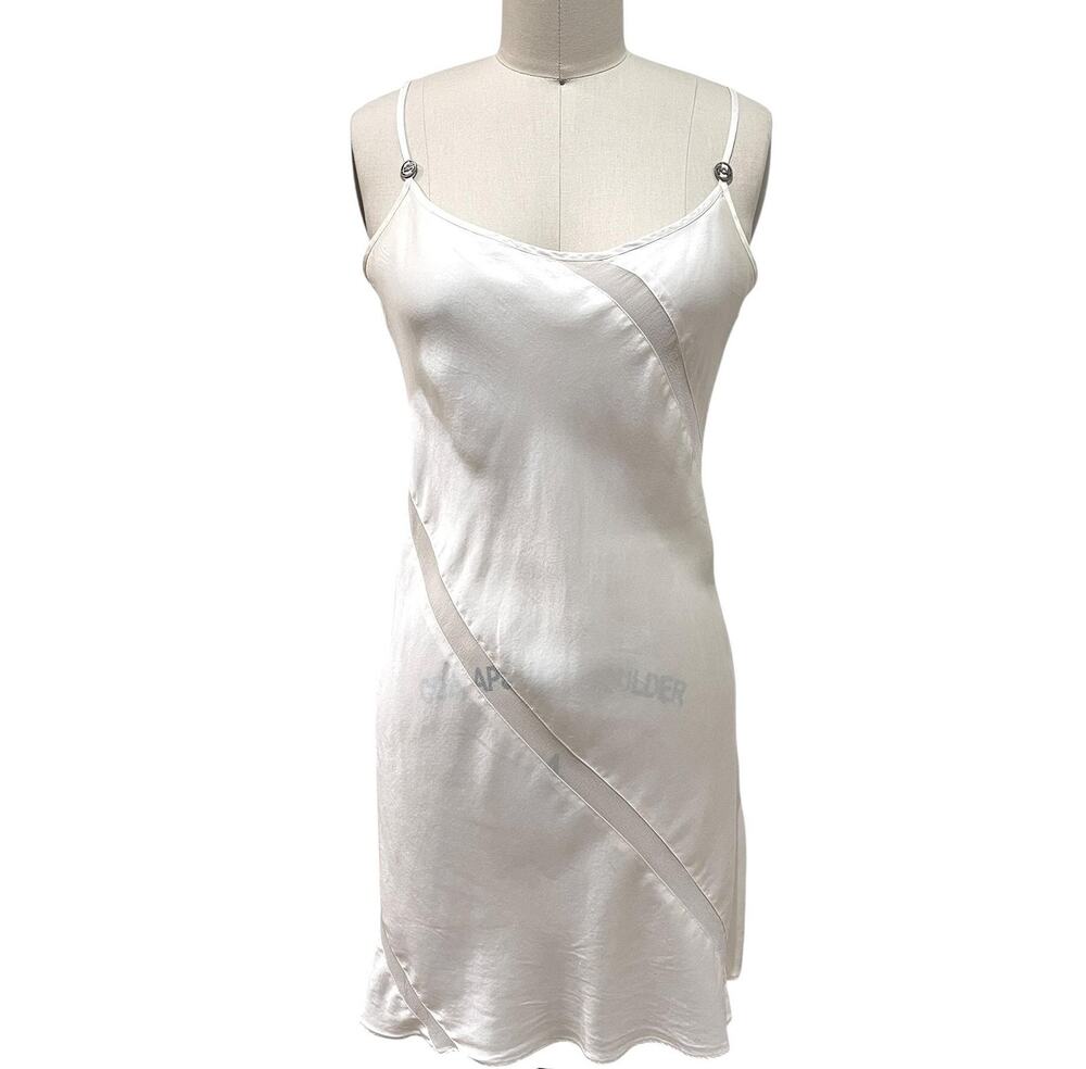 Börner Collection 100% Silk Slip Dress Womens Small Cream Satin